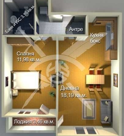 Двустаен апартамент в Бургас, Меден рудник - зона А - 36 кв.м за 1733 €/кв.м - Снимка #1