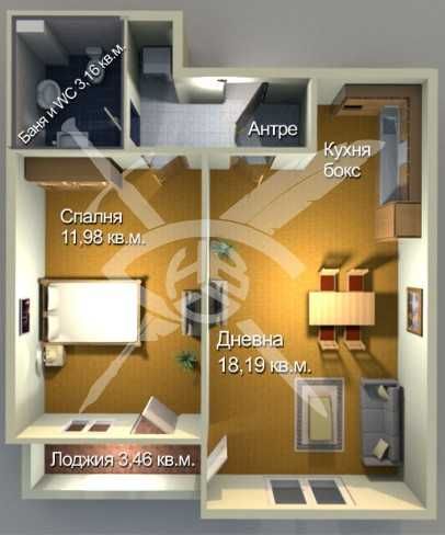 Двустаен апартамент в Бургас, Меден рудник - зона А - 36 кв.м за 1733 €/кв.м - Снимка #1