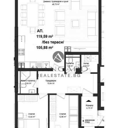 Тристаен апартамент в Пловдив, Кършияка - 136 кв.м за 923 €/кв.м - Снимка #1