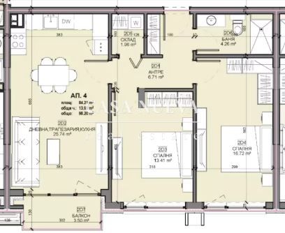 Тристаен апартамент в Перник, Център - 98 кв.м за 1295 €/кв.м - Снимка #1