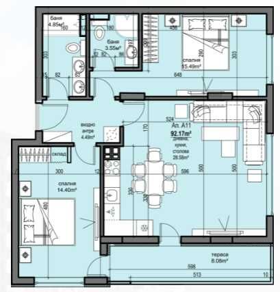 Тристаен апартамент в Пловдив, Христо Смирненски - 106 кв.м за 1222 €/кв.м - Снимка #1