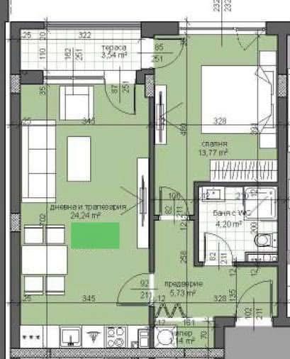 Двустаен апартамент в Пловдив, Тракия - 72 кв.м за 1231 €/кв.м - Снимка #1