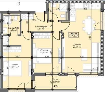 Тристаен апартамент в Пловдив, Тракия - 112 кв.м за 1089 €/кв.м - Снимка #1