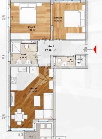 Тристаен апартамент в Пловдив, Кючук Париж - 77 кв.м за 1443 €/кв.м - Снимка #1