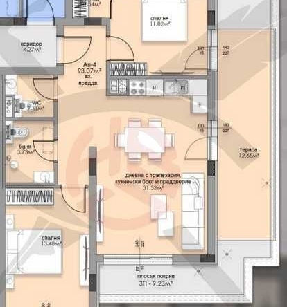Тристаен апартамент в София, Малинова долина - 121 кв.м за 1063 €/кв.м - Снимка #1