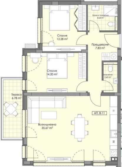 Тристаен апартамент в Пловдив, Остромила - 115 кв.м за 1128 €/кв.м - Снимка #1