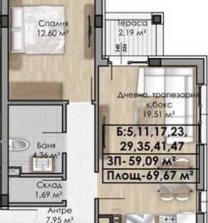 Двустаен апартамент в София, Овча купел - 70 кв.м за 1066 €/кв.м - Снимка #1