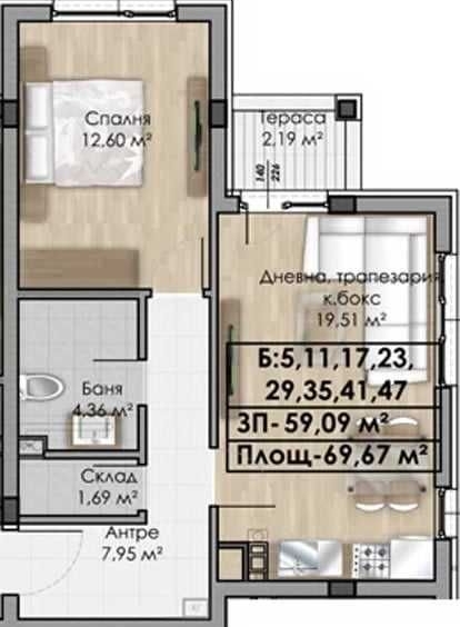 Двустаен апартамент в София, Овча купел - 70 кв.м за 1066 €/кв.м - Снимка #1