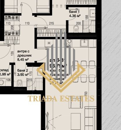 Тристаен апартамент в Бургас, Изгрев - 112 кв.м за 773 €/кв.м - Снимка #1