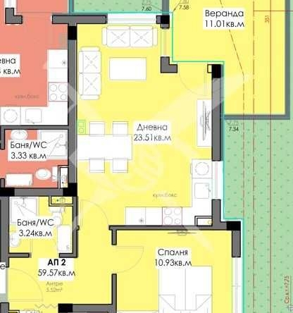 Двустаен апартамент в Бургас, Крайморие - 114 кв.м за 804 €/кв.м - Снимка #1