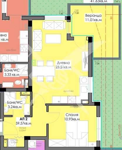 Двустаен апартамент в Бургас, Крайморие - 114 кв.м за 804 €/кв.м - Снимка #1