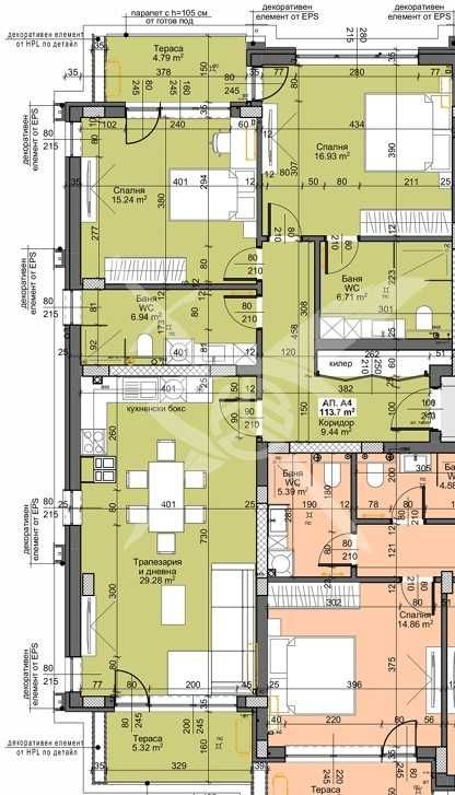 Тристаен апартамент в Пловдив, Остромила - 130 кв.м за 513 €/кв.м - Снимка #1