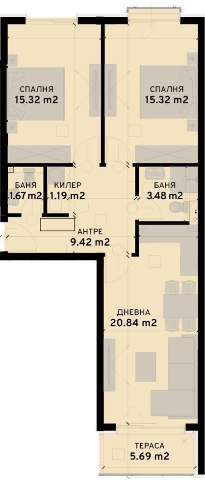 Тристаен апартамент в София, Овча купел 2 - 95 кв.м за 1850 €/кв.м - Снимка #1