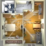 Двустаен апартамент в Бургас, Меден рудник - зона А - 34 кв.м за 1808 €/кв.м - Снимка #1