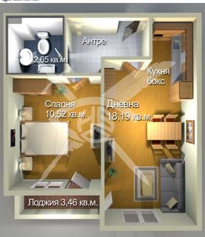 Двустаен апартамент в Бургас, Меден рудник - зона А - 34 кв.м за 1808 €/кв.м - Снимка #1