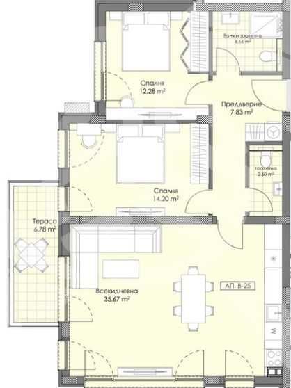 Тристаен апартамент в Пловдив, Остромила - 115 кв.м за 1128 €/кв.м - Снимка #1