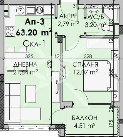 Двустаен апартамент в София, Хладилника - 63 кв.м за 785 €/кв.м - Снимка #1