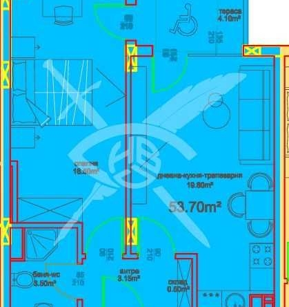 Двустаен апартамент в Бургас, Меден рудник - зона А - 60 кв.м за 883 €/кв.м - Снимка #1