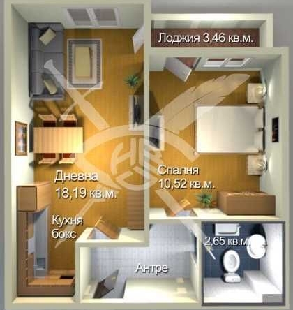 Двустаен апартамент в Бургас, Меден рудник - зона А - 36 кв.м за 830 €/кв.м - Снимка #1