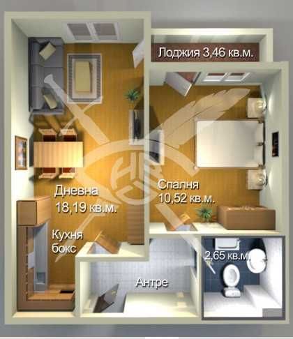 Двустаен апартамент в Бургас, Меден рудник - зона А - 36 кв.м за 1628 €/кв.м - Снимка #1