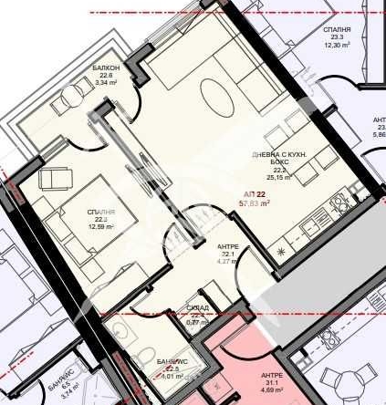Двустаен апартамент в Поморие - 57 кв.м за 1136 €/кв.м - Снимка #1