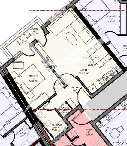 Двустаен апартамент в Поморие - 57 кв.м за 1136 €/кв.м - Снимка #1