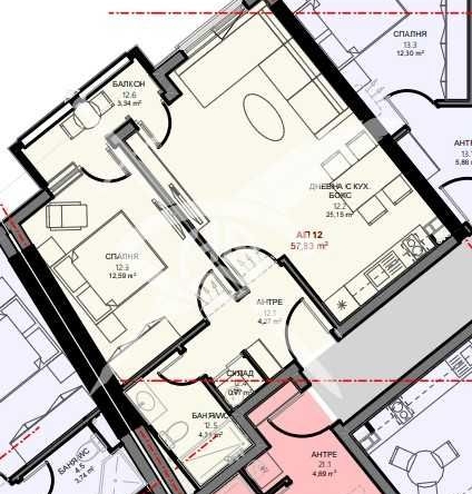 Двустаен апартамент в Поморие - 57 кв.м за 2168 €/кв.м - Снимка #1