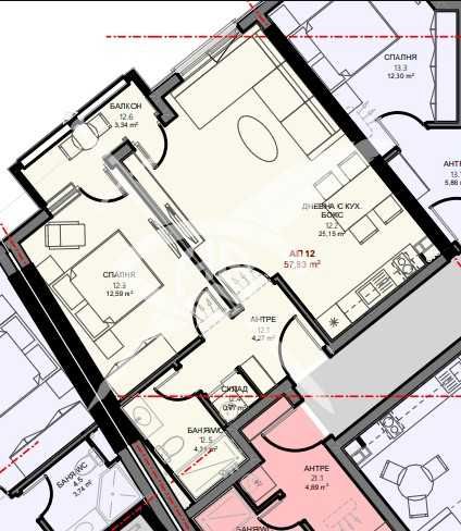 Двустаен апартамент в Поморие - 57 кв.м за 2168 €/кв.м - Снимка #1