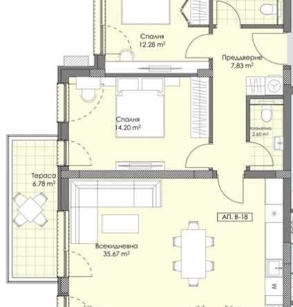 Тристаен апартамент в Пловдив, Остромила - 115 кв.м за 1360 €/кв.м - Снимка #1