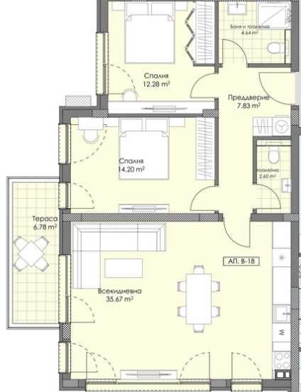 Тристаен апартамент в Пловдив, Остромила - 115 кв.м за 1360 €/кв.м - Снимка #1