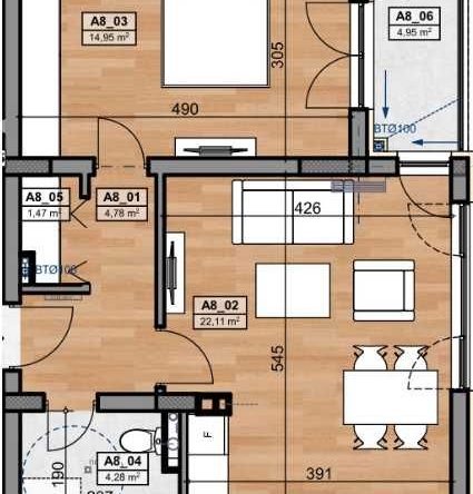 Двустаен апартамент в Пловдив, Остромила - 73 кв.м за 1200 €/кв.м - Снимка #1