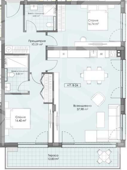 Тристаен апартамент в Пловдив, Остромила - 120 кв.м за 1307 €/кв.м - Снимка #1
