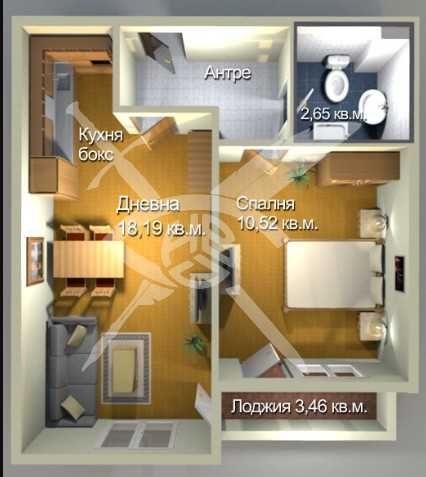 Двустаен апартамент в Бургас, Меден рудник - зона А - 34 кв.м за 1721 €/кв.м - Снимка #1