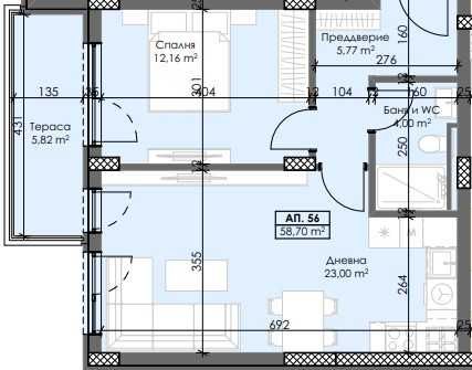 Двустаен апартамент в Пловдив, Тракия - 74 кв.м за 1093 €/кв.м - Снимка #1