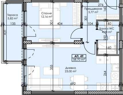 Двустаен апартамент в Пловдив, Тракия - 74 кв.м за 1093 €/кв.м - Снимка #1