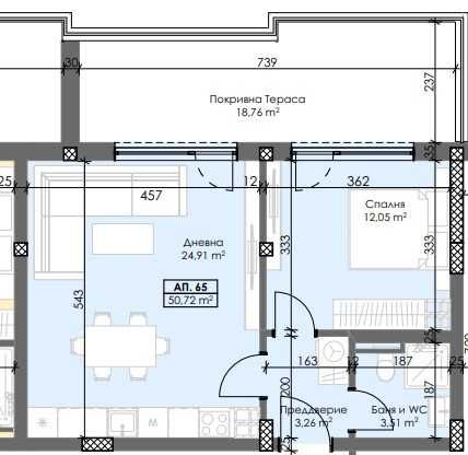 Двустаен апартамент в Пловдив, Тракия - 82 кв.м за 991 €/кв.м - Снимка #1