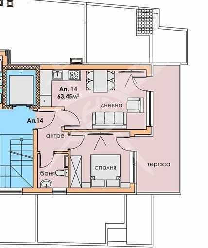 Двустаен апартамент в Пловдив, Център - 63 кв.м за 694 €/кв.м - Снимка #1