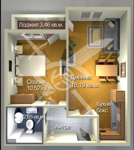 Двустаен апартамент в Бургас, Меден рудник - зона А - 34 кв.м за 1808 €/кв.м - Снимка #1