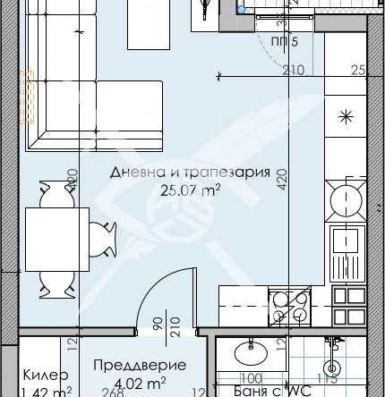 Едностаен апартамент в Пловдив, Кършияка - 53 кв.м за 813 €/кв.м - Снимка #1