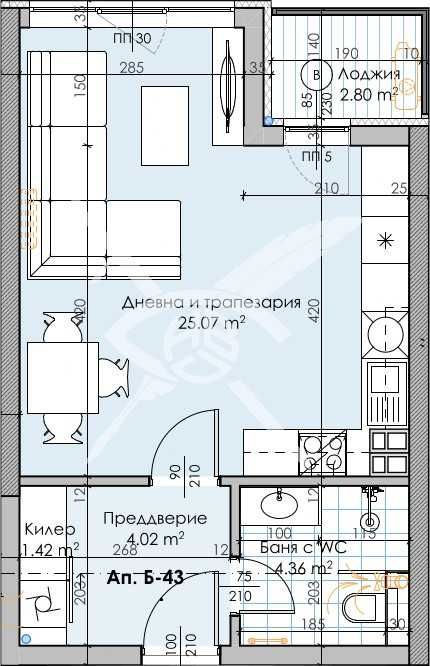 Едностаен апартамент в Пловдив, Кършияка - 53 кв.м за 1594 €/кв.м - Снимка #1