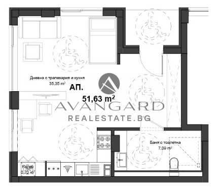 Едностаен апартамент в Пловдив, Кършияка - 63 кв.м за 917 €/кв.м - Снимка #1