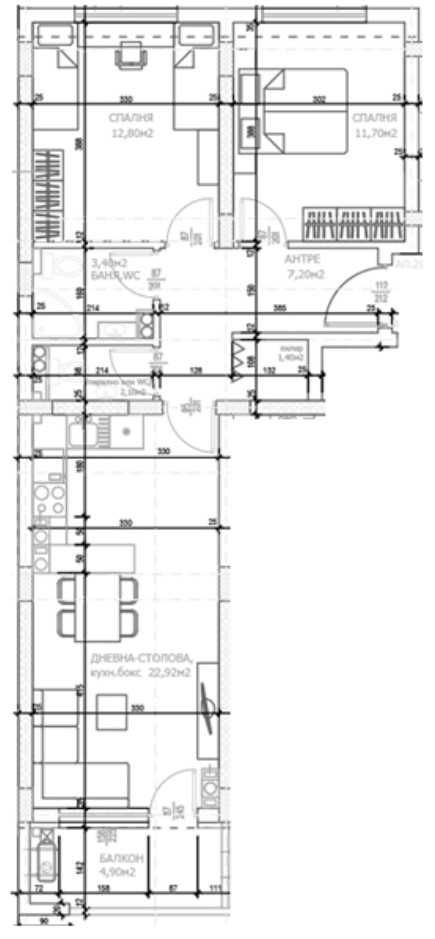 Тристаен апартамент в Пловдив, Тракия - 95 кв.м за 1264 €/кв.м - Снимка #1