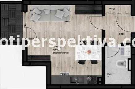 Едностаен апартамент в Пловдив, Кючук Париж - 46 кв.м за 1250 €/кв.м - Снимка #1