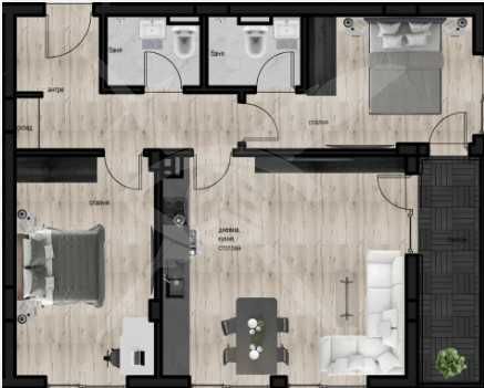 Тристаен апартамент в Пловдив, Кючук Париж - 106 кв.м за 1202 €/кв.м - Снимка #1