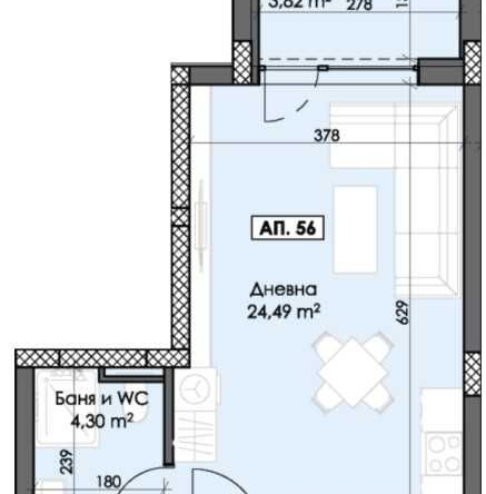 Едностаен апартамент в Пловдив, Тракия - 45 кв.м за 707 €/кв.м - Снимка #1