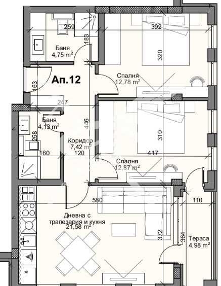 Тристаен апартамент в Пловдив, Кършияка - 102 кв.м за 1898 €/кв.м - Снимка #1