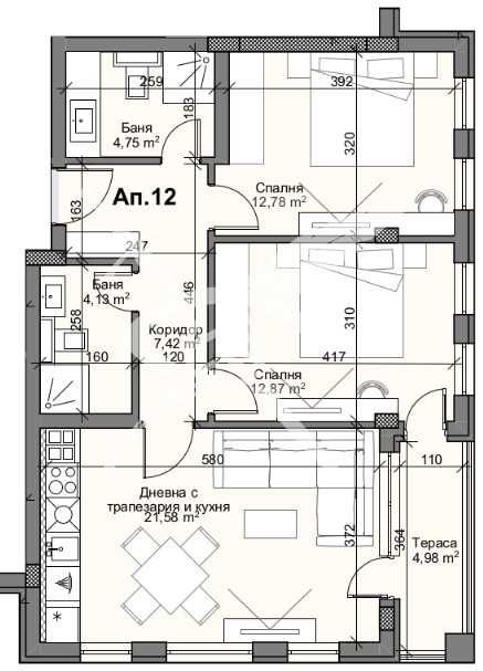 Тристаен апартамент в Пловдив, Кършияка - 102 кв.м за 1898 €/кв.м - Снимка #1