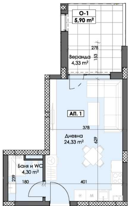 Едностаен апартамент в Пловдив, Тракия - 54 кв.м за 648 €/кв.м - Снимка #1