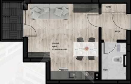 Едностаен апартамент в Пловдив, Кючук Париж - 46 кв.м за 1202 €/кв.м - Снимка #1
