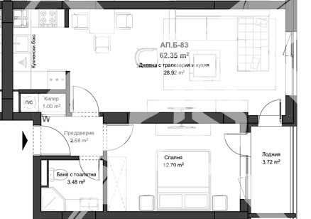 Двустаен апартамент в Пловдив, Кючук Париж - 73 кв.м за 1234 €/кв.м - Снимка #1